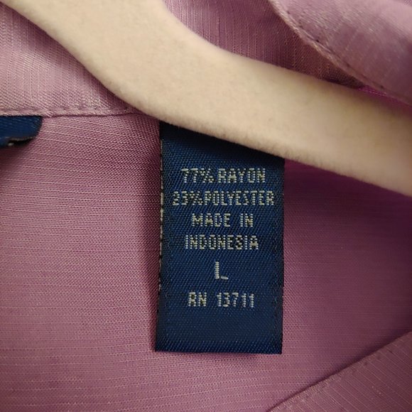 Lot of 3 Karen Scott button pink, lilac, chartreuse shimmer tops size Large NWOT - Picture 4 of 12